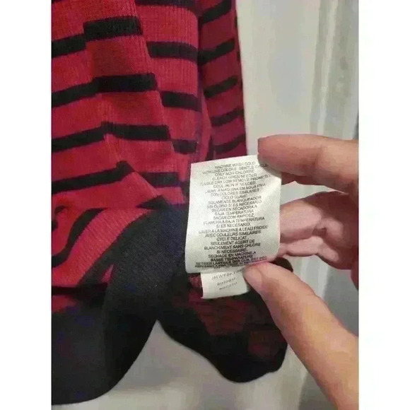 Jones‎ New York Sport Mulled Wine Black Striped Cotton Sweater 2XL - Picture 6 of 7